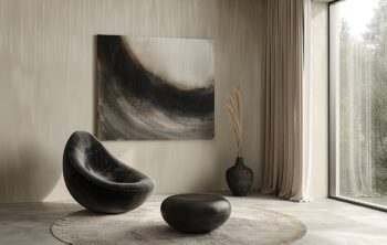 Ajoutez une touche unique à votre salon avec un tableau design mural : une idée déco audacieuse
