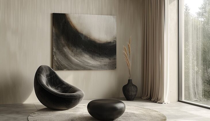 Ajoutez une touche unique à votre salon avec un tableau design mural : une idée déco audacieuse
