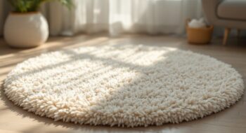 Le tapis shaggy rond : une douceur en plein centre