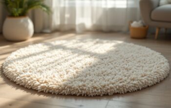 Le tapis shaggy rond : une douceur en plein centre