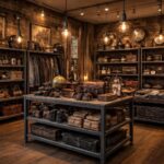 découvrez comment aménager une boutique vintage en mettant en valeur des présentoirs métalliques industriels et un éclairage edison pour une ambiance rétro et authentique.